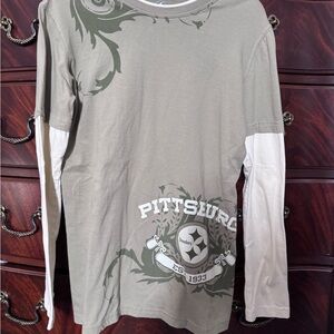 Pittsburgh Graphic Long Sleeve Tee - Green and White